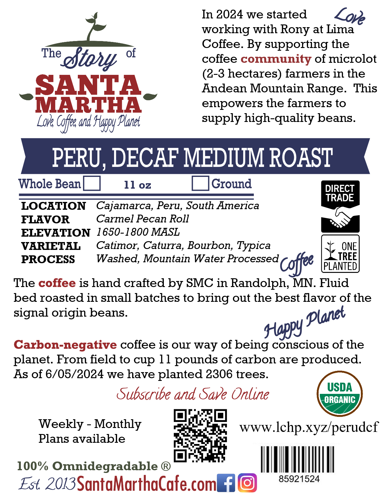 Peru - Decaf Medium Roast