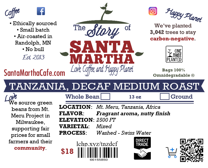 Tanzanian - Decaf Medium Roast